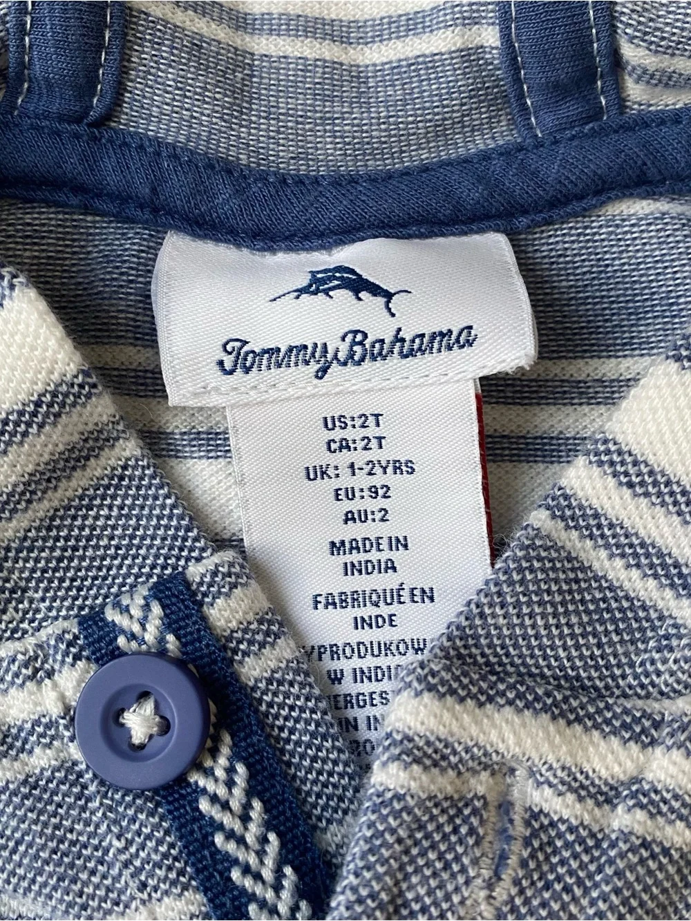 Tommy Bahama Navy and White Striped Knit Hooded Set